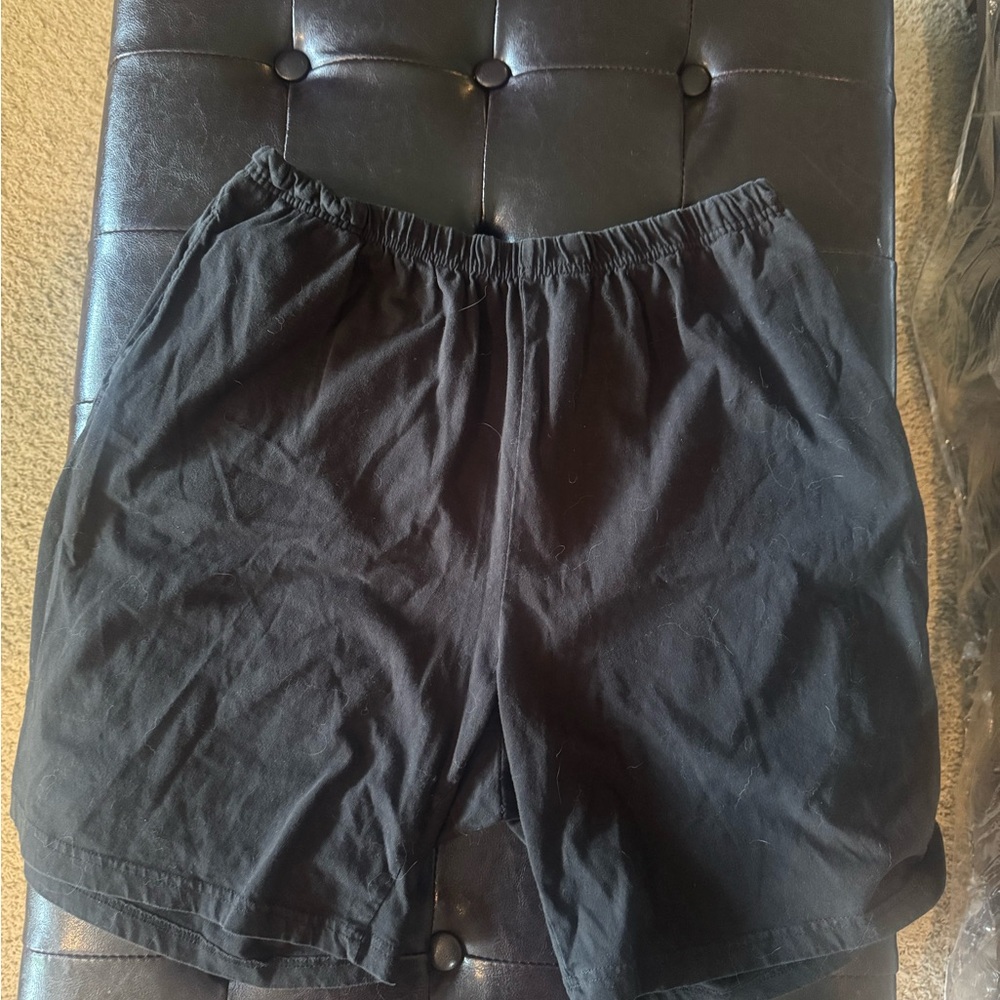 Classic Black Elastic Waist Shorts size XL
